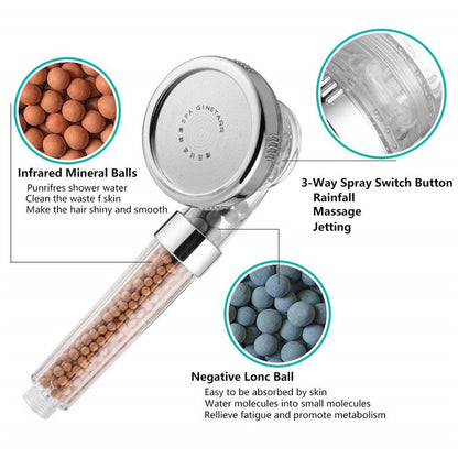 Multifunctional Three-speed Adjustable Negative Ion Hydrotherapy Shower Head